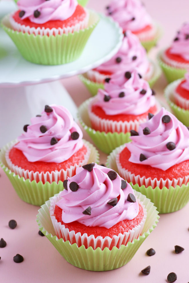 Watermelon Cupcakes | Wishes and Dishes