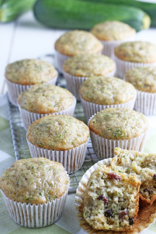 Super soft Zucchini Muffins recipe with a little spice from cinnamon, a lot of zucchini, and a dessert but can be passed off as breakfast! 