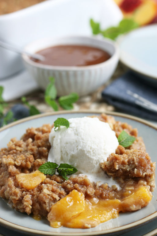 Fresh Peach Crisp | Wishes and Dishes