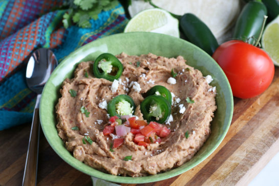 Homemade Refried Beans recipe that is so good you will never go back to store-bought! They taste just like the restaurant refried beans!