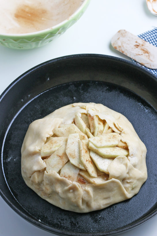 The apple crostata recipe is formed and ready to go into the oven