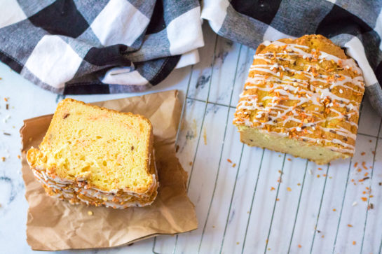 Fall Confetti Sweet Bread recipe is super moist and flavorful. This breakfast or dessert bread is easy to make and doesn’t require a mixer - just a bowl, spatula and bread loaf pan. Nothing tastes more like fall!