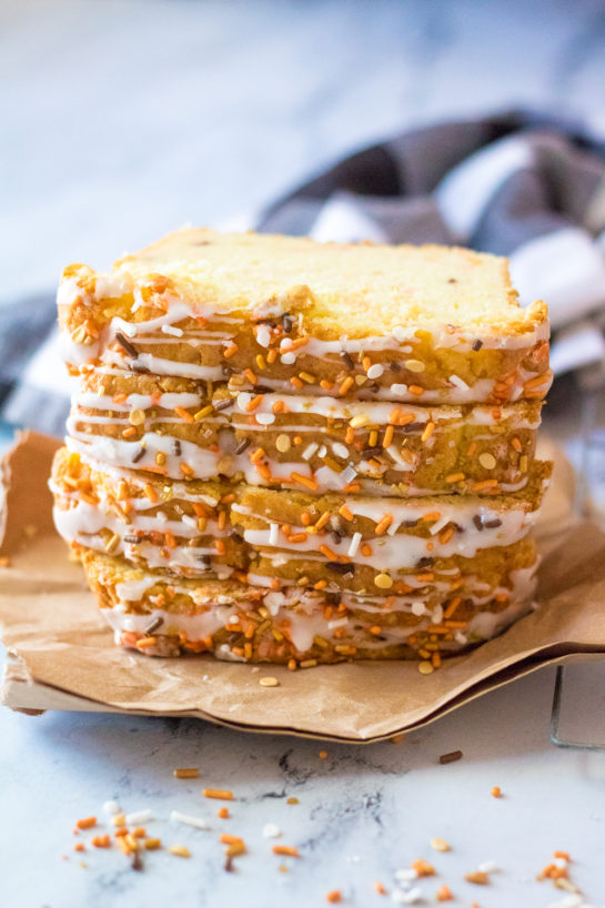 Easy Fall Confetti Sweet Bread recipe is super moist and flavorful. This breakfast or dessert bread is easy to make and doesn’t require a mixer - just a bowl, spatula and bread loaf pan. This is perfect for Thanksgiving or fall holiday!