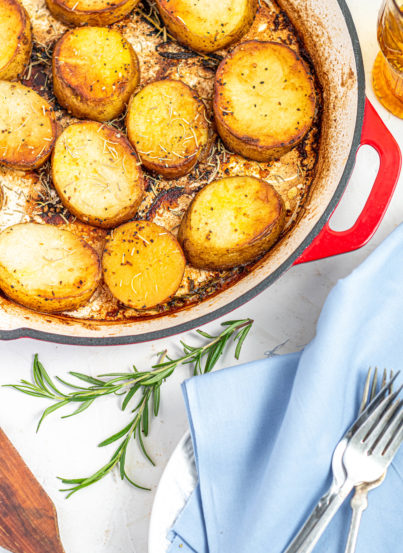 Easy weeknight Melting Potatoes recipe might just become your new go-to side dish for Thanksgiving, Easter and Christmas!