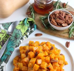 This Roasted Butternut Squash recipe has so much flavor and is a delicious side dish for Thanksgiving and Christmas! It is so tasty and a little different than the standard fare for the holidays.