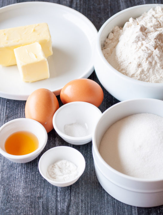 Ingredients needed to make the sugar cookie bars recipe