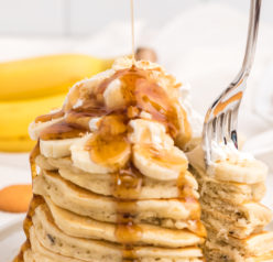 Banana Pudding Pancakes are flavorful enough you don't even need the syrup! They are a quick and easy breakfast or brunch recipe you will love!
