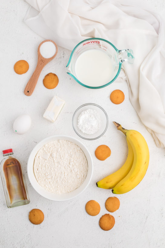 Ingredients needed to make the Easy Banana Pudding Pancakes recipe