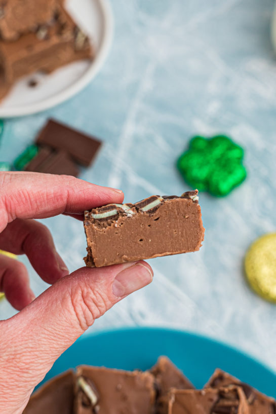 An easy recipe for Andes Mint Fudge! Rich, mint chocolate flavored Andes fudge will quickly become your favorite fudge recipe!
