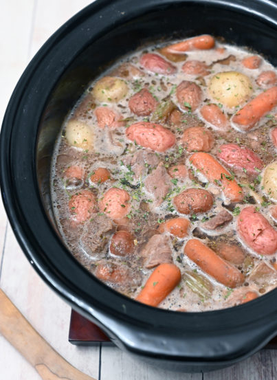This Crock Pot Beef Stew recipe is chunks of tender beef are cooked with shallots in a rich aromatic sauce for the ultimate comfort food!