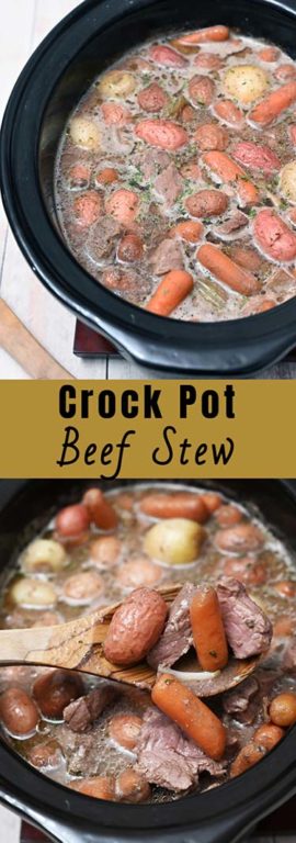This simple Crock Pot Beef Stew recipe is chunks of tender beef are cooked with shallots in a rich aromatic sauce for the ultimate comfort food!