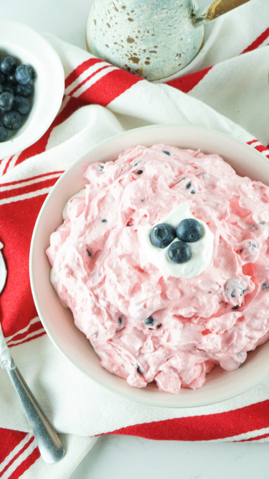 Easy Patriotic Red White and Blue Fluff Salad recipe 