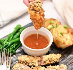 These golden and crispy deep-fried finger steaks recipe is what happens when chicken-fried steak meets chicken fingers but in BEEF form. You can dip them in my homemade "Country Sweet Sauce", bottled cocktail sauce, or ranch dressing!