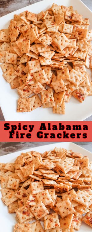 Spicy Alabama Fire Crackers is an easy snack recipe with a kick! This makes for a great potluck recipe or party snack and you can adjust the spice!