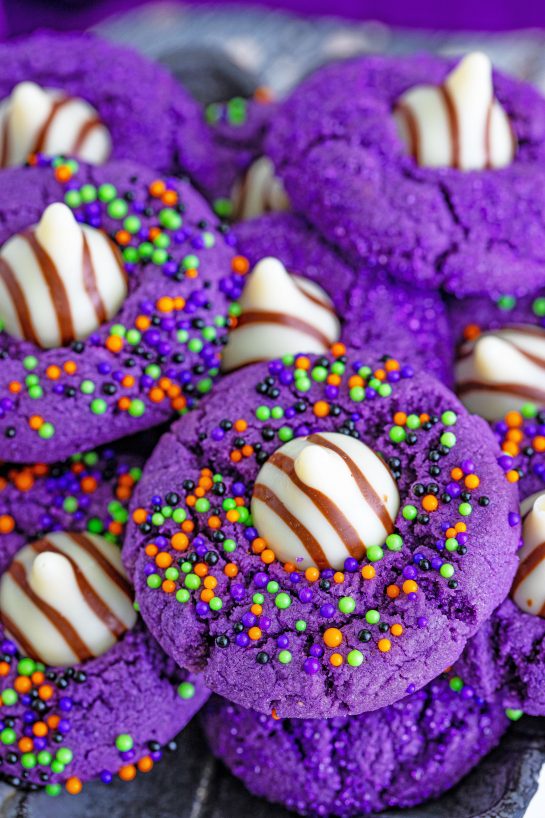 Simple and spooky Halloween Witch Hat Cookies Recipe for any fall or Halloween party!