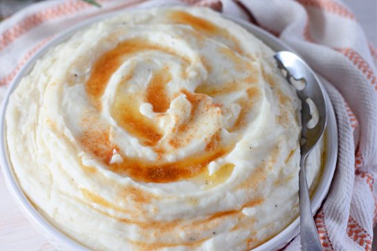 Traditional, creamy Amish-Style Mashed Potatoes will be your favorite mashed potatoes ever and best Thanksgiving dinner side dish! The browned butter makes all the difference and these are so full of flavor!