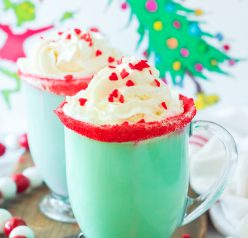 Green Grinch Hot Chocolate recipe is the perfect combination of creamy, smooth hot chocolate and green Grinch fun for Christmas. Kids and adults alike will love it!