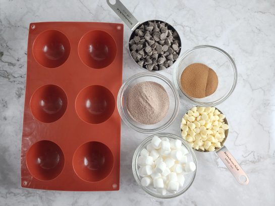 Ingredients needed to make the Mocha Hot Chocolate Bombs recipe 