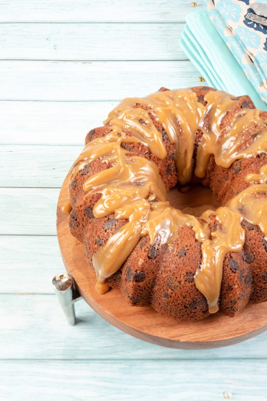 Easy Peanut Butter Chocolate Chip Bundt Cake recipe is super easy and delicious cake that always pleases! The cake always comes out moist and is the perfect combination of salty and sweet!