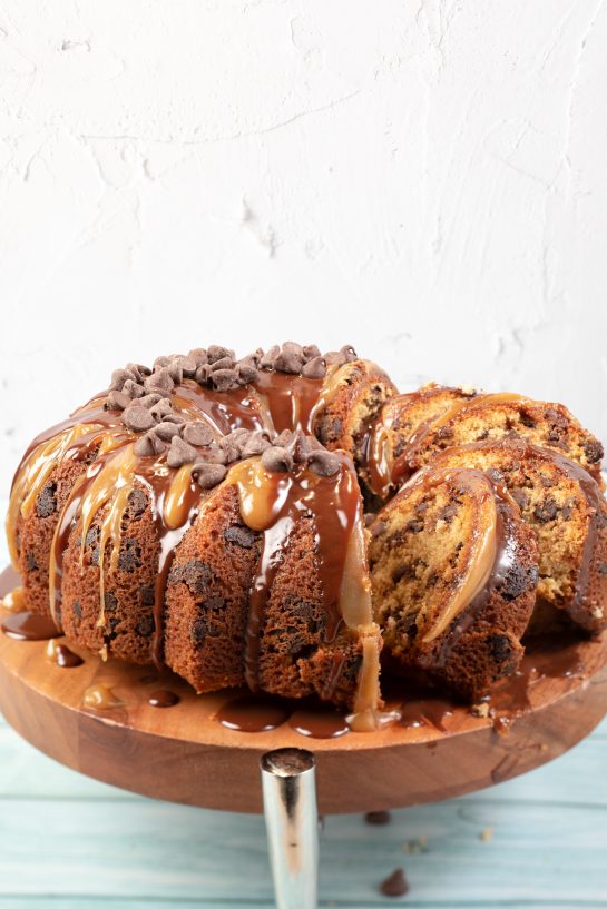 Peanut Butter Chocolate Chip Bundt Cake recipe is super easy and delicious cake that always pleases! The cake always comes out moist and is the perfect combination of salty and sweet!