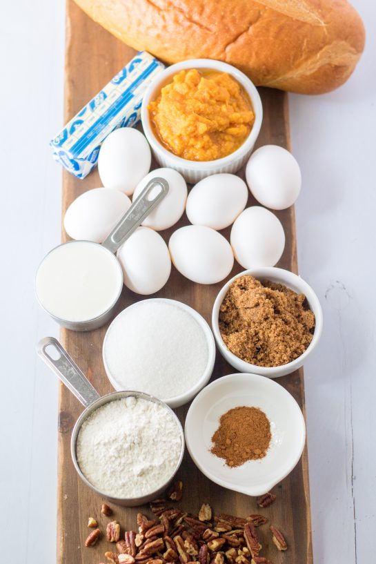 Ingredients for Quick and Easy Sweet Potato French Toast Casserole recipe 