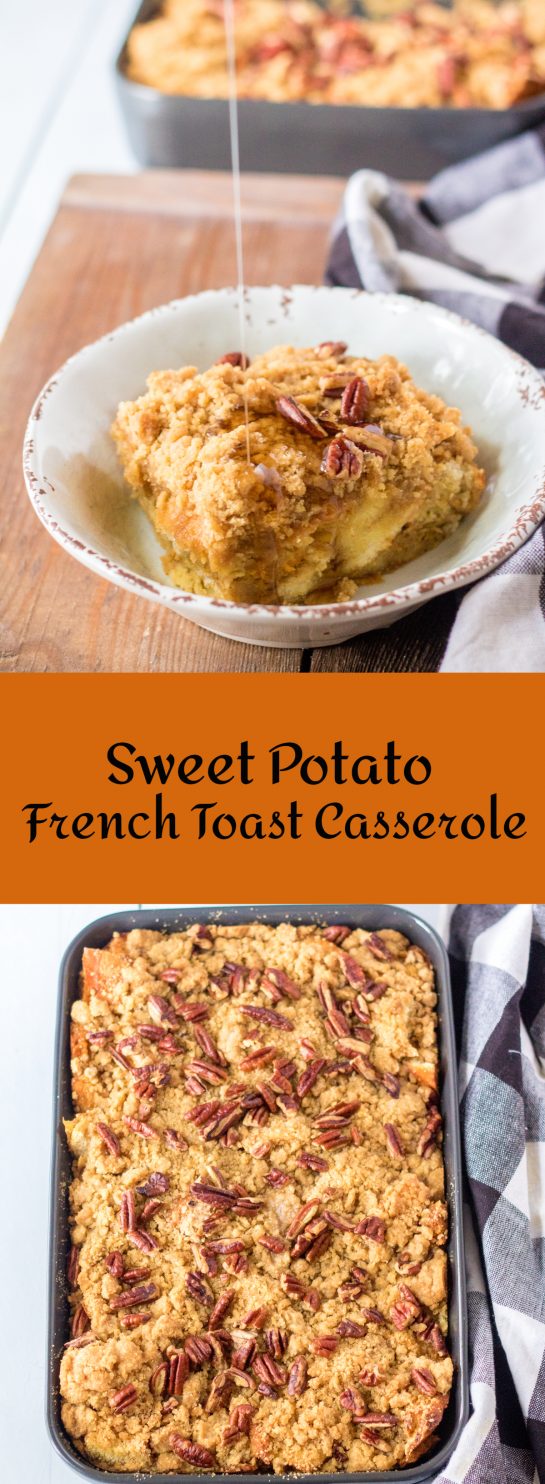 Quick and Easy Sweet Potato French Toast Casserole recipe is the perfect Thanksgiving breakfast, brunch or side dish. It’s easy to make, can be prepared the night ahead and baked in the morning!