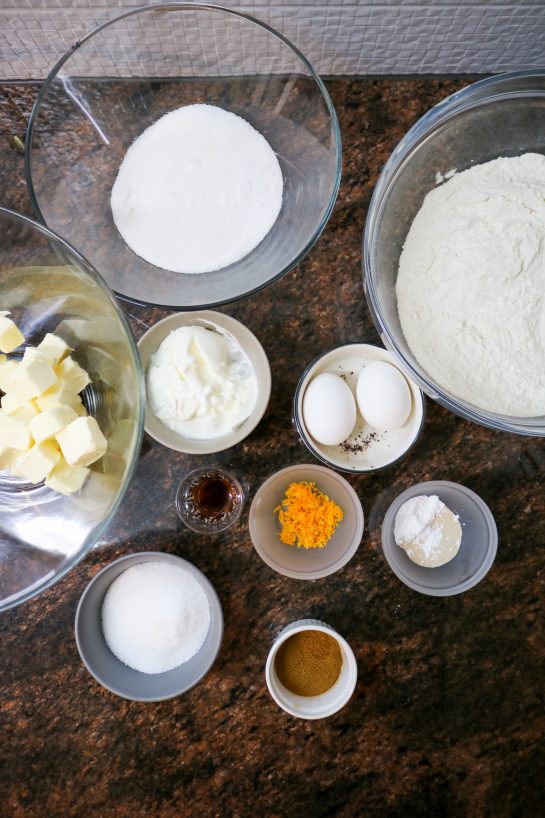 Ingredients needed for the Cinnamon Roll Cookies recipe