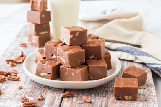 Delicious Secret Ingredient Fudge recipe made with Velvetta Cheese for Christmas dessert or any occasion