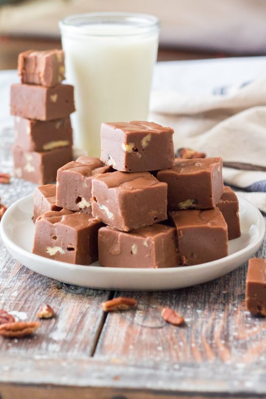 Secret Ingredient Fudge recipe is made with Velvetta Cheese and a great Christmas dessert! It’s fudgy, rich, and has the perfect texture. Enjoy it straight from the fridge for the ultimate holiday snack!