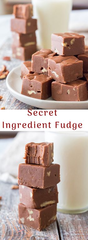 Secret Ingredient Fudge recipe is made with Velvetta Cheese and a great Christmas dessert! It’s fudgy, rich, and has the perfect texture. Enjoy it straight from the fridge for the ultimate holiday treat!