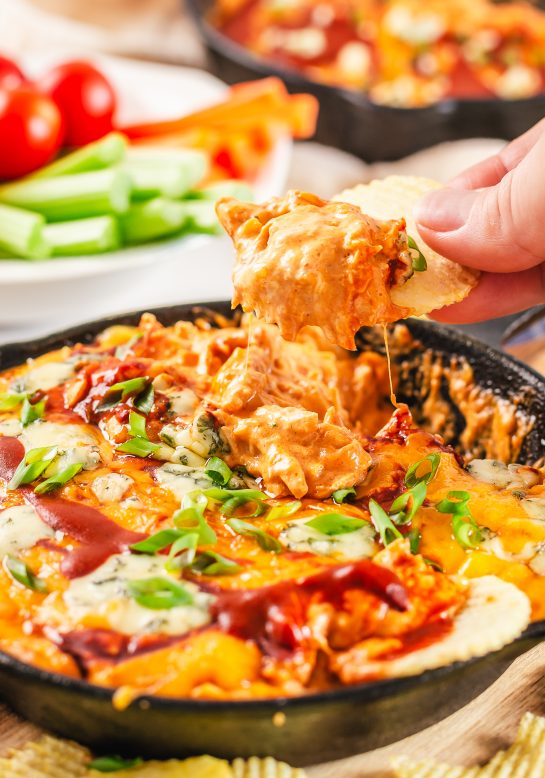 Buffalo Chicken Wing Dip recipe takes the delicious taste of buffalo chicken wings but puts them in an easy to make dip. With just 5 ingredients, you are sure to fall in love with this easy appetizer dip!