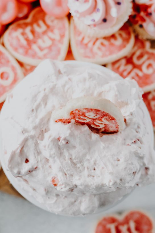 Overhead shot of the Strawberry Cake Mix Dip recipe