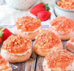 Easy Strawberry Crunch Cookies recipe for Valentine's Day, baby shower, or Spring!