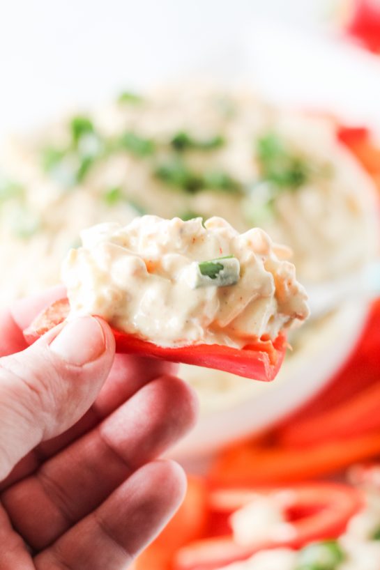 Simple Loaded Deviled Egg Salad is a fun twist on the traditional egg salad recipe! It’s packed with flavor, great for Easter or any holiday, bridal shower, and makes a great lunch. 