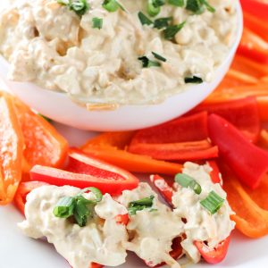 Simple Loaded Deviled Egg Salad is a fun twist on the traditional egg salad recipe! It’s packed with flavor, great for Easter or any holiday, bridal or baby shower, and makes a great lunch.