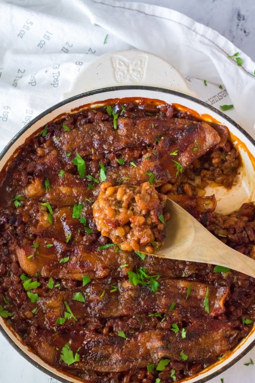 Beefy Baked Beans - Wishes and Dishes