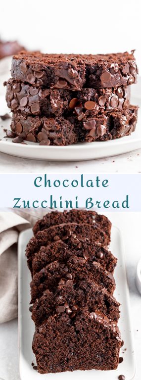 Easy, moist and fudgy Chocolate Zucchini Bread recipe is filled with shredded zucchini and no one will realize since it tastes just like chocolate cake. It’s super delicious and secretly healthy.
