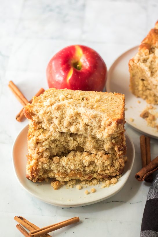 Apple Streusel Coffee Cake fall dessert recipe just perfect for Fall! This soft, moist cake is easy to make because it starts with a box mix that you jazz up with apples and a crunchy cinnamon streusel topping. 