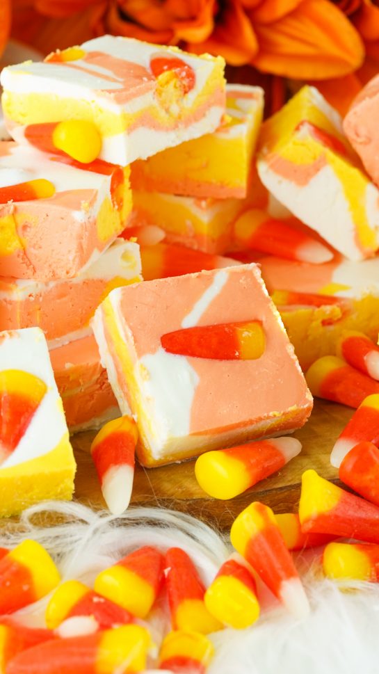 No-Bake Candy Corn Fudge recipe is a delicious and easy Halloween or fall treat for kids and adults. This creamy homemade fudge only needs 4 ingredients and only 15 minutes from start to finish!