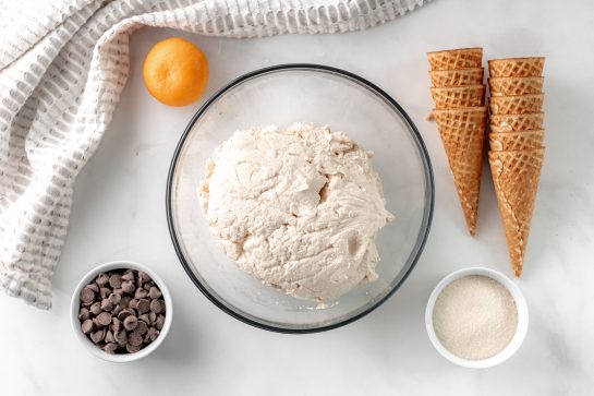 Ingredients needed to make the Ice Cream Cannoli Cones recipe