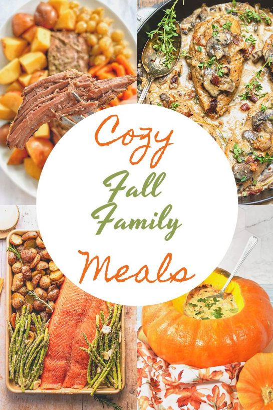Cozy Fall Family Meals that are perfect for cool nights. These fall dinner recipe ideas are the ultimate stick-to-your-ribs comfort food. These soups, stews, braises and bakes will help you make the most out of the fall season!