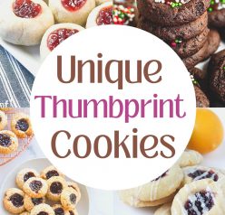 These recipes for Unique Thumbprint Cookies are insanely addictive and perfect for the holiday season. With a chocolate or buttery shortbread cookie base, a sweet and delicious filling and the option of adding a glaze, just try to stop at one!