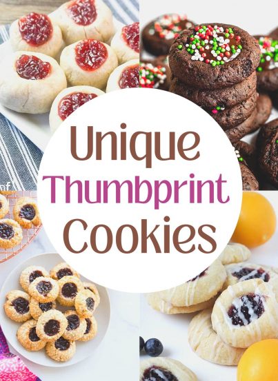 These recipes for Unique Thumbprint Cookies are insanely addictive and perfect for the holiday season. With a chocolate or buttery shortbread cookie base, a sweet and delicious filling and the option of adding a glaze, just try to stop at one!