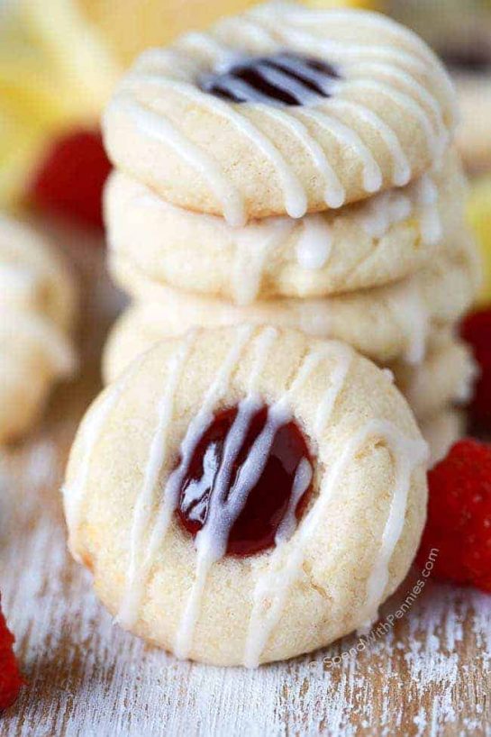 Raspberry Thumbprint Cookies recipe. This raspberry thumbprint cookie recipe turns out perfectly every time for plenty of fruity cookies to go around!
