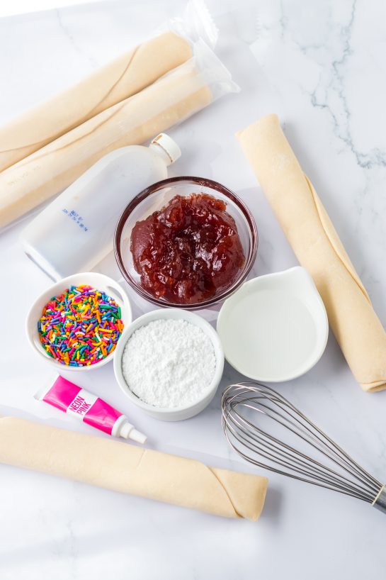 Ingredients for the sheet pan strawberry poptarts recipe