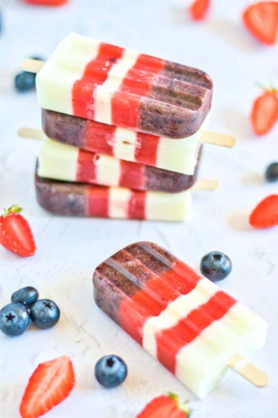 Mixed Berry Popsicles Recipe for the 4th of July