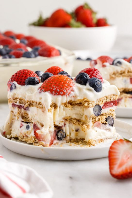 Mixed Berry Icebox Cake recipe for the 4th of July