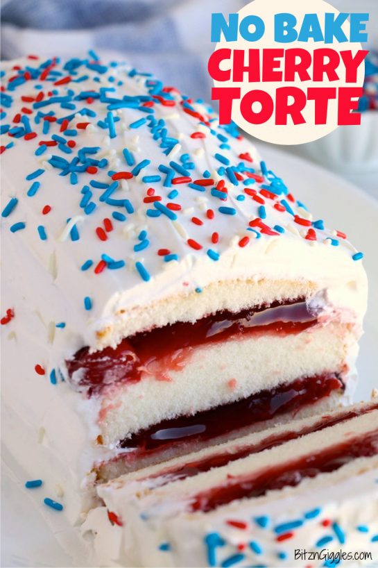 No Bake Cherry Torte recipe for the 4th of July