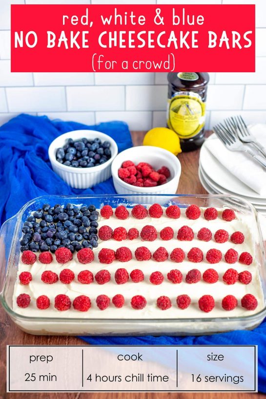 No Bake Cheesecake Flag recipe for the 4th of July