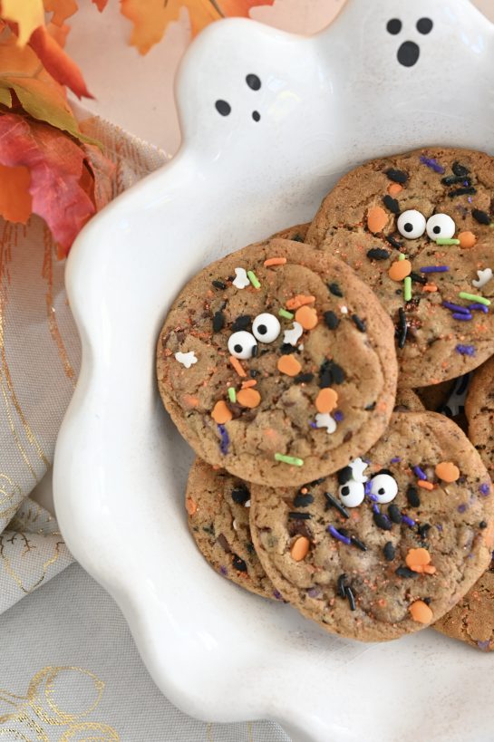 Halloween Monster Chocolate Chip Cookies recipe close-up photo